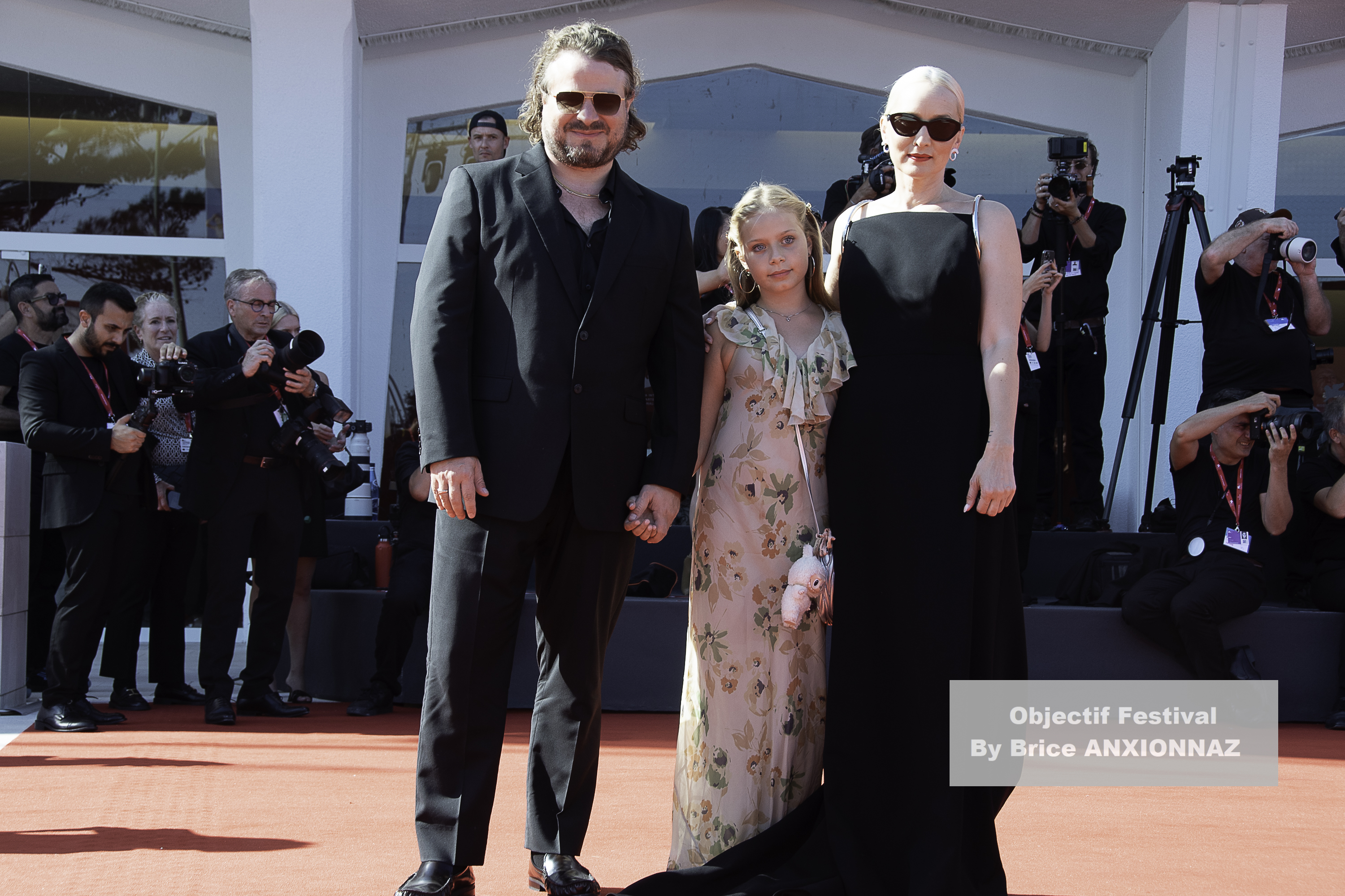 — italie venise cinema 82eme mostra del cinema 01 09 2025 the testament of ann lee mona fastvold and adelaide james fastvold and corbet and brady corbet